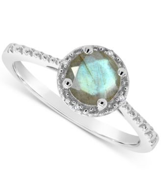 Macy's - Labradorite & Diamond Accent Ring in Sterling Silver (Also in Onyx, Turquoise, & Cultured Freshwater Pearl)