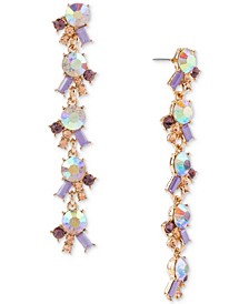 Gold-Tone Mixed Tonal Crystal Linear Drop Earrings, Created for Macy's