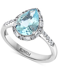 EFFY® Aquamarine (1-1/3 ct. t.w.) & Diamond (3/8 ct. t.w.) in 14k White Gold
