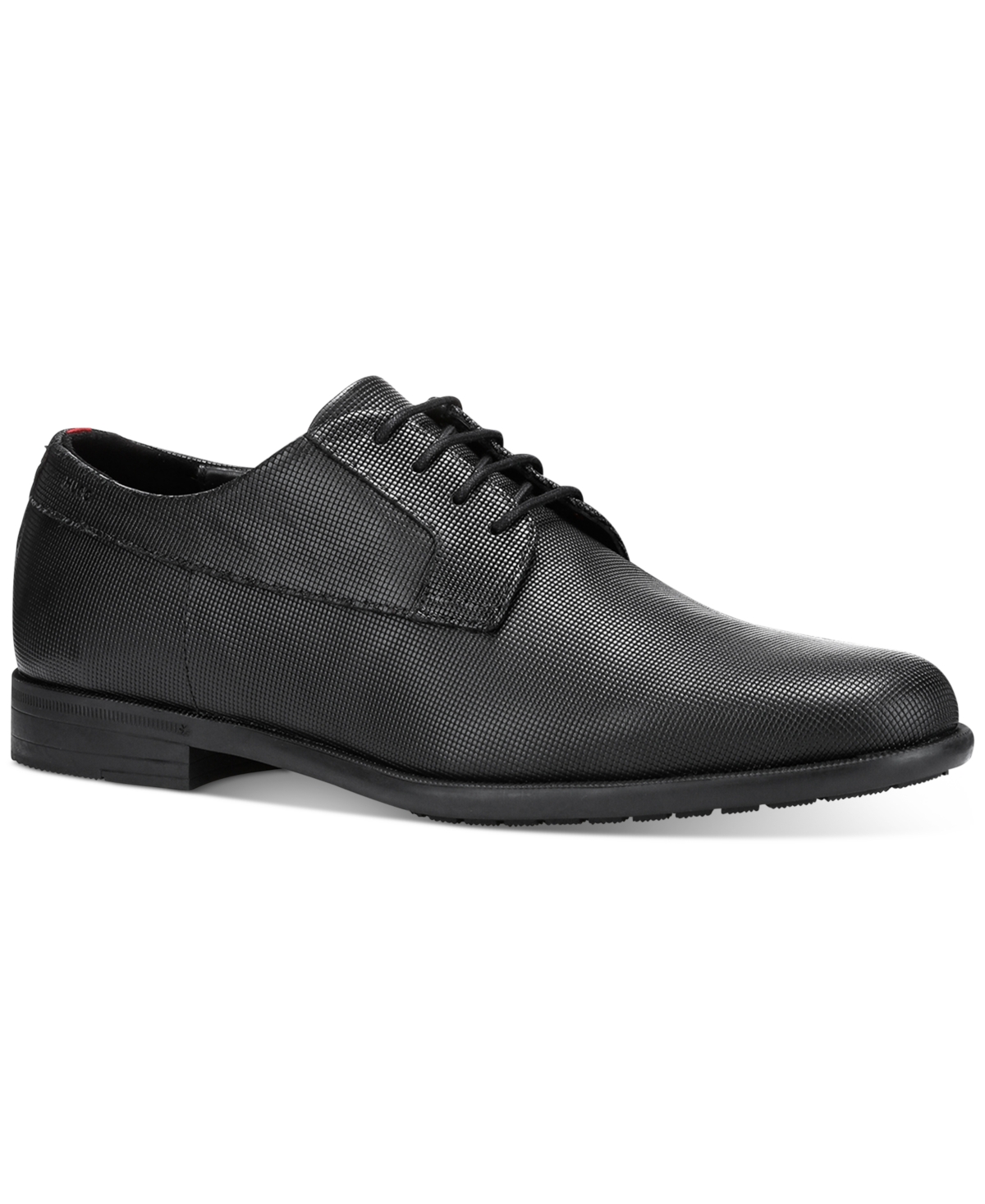 Hugo Boss Hugo By  Men's Kyron Plain Leather Derby Dress Shoe In Black Printed