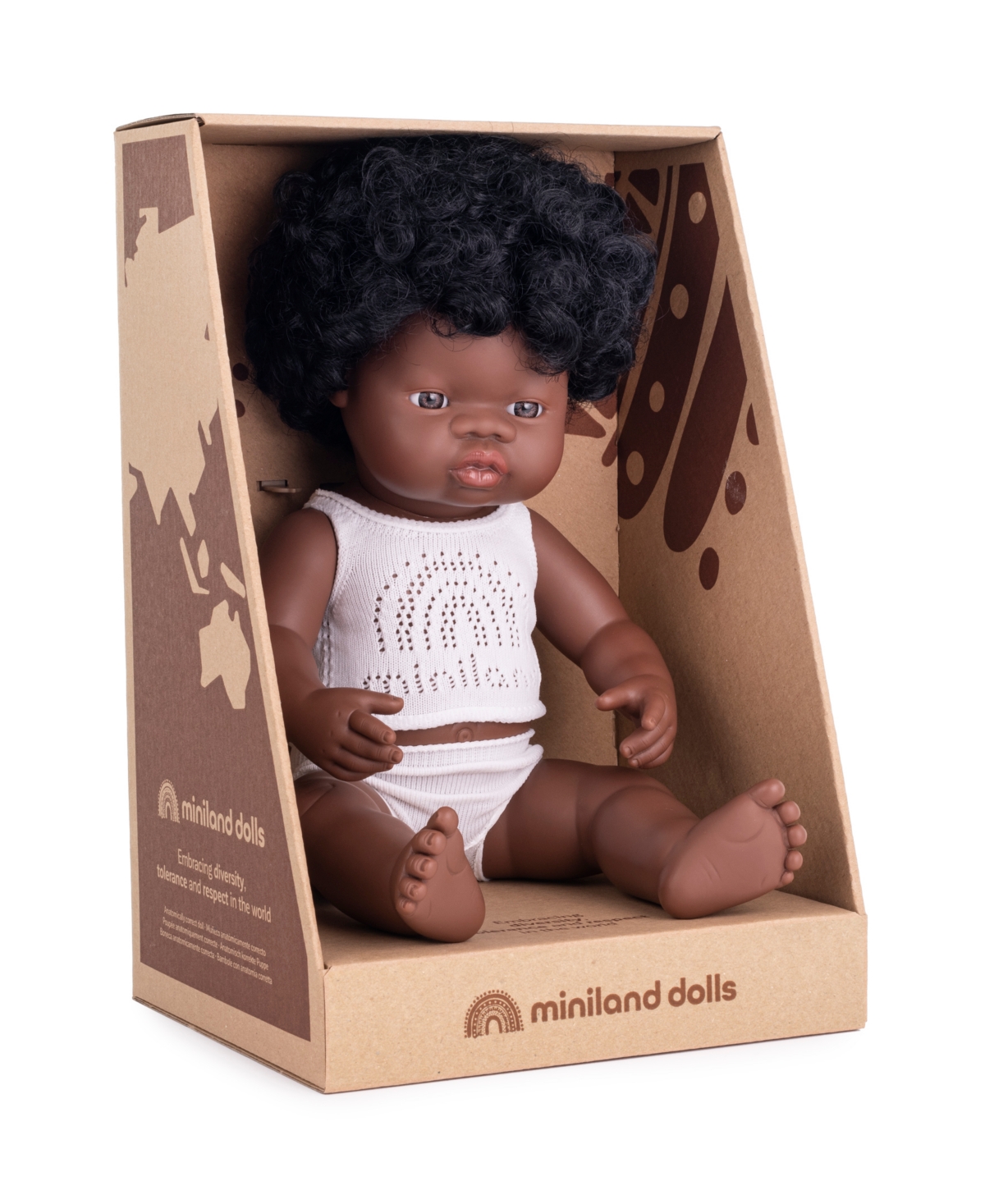 Shop Miniland 15" Baby Doll African Girl Set, 3 Piece In No Color