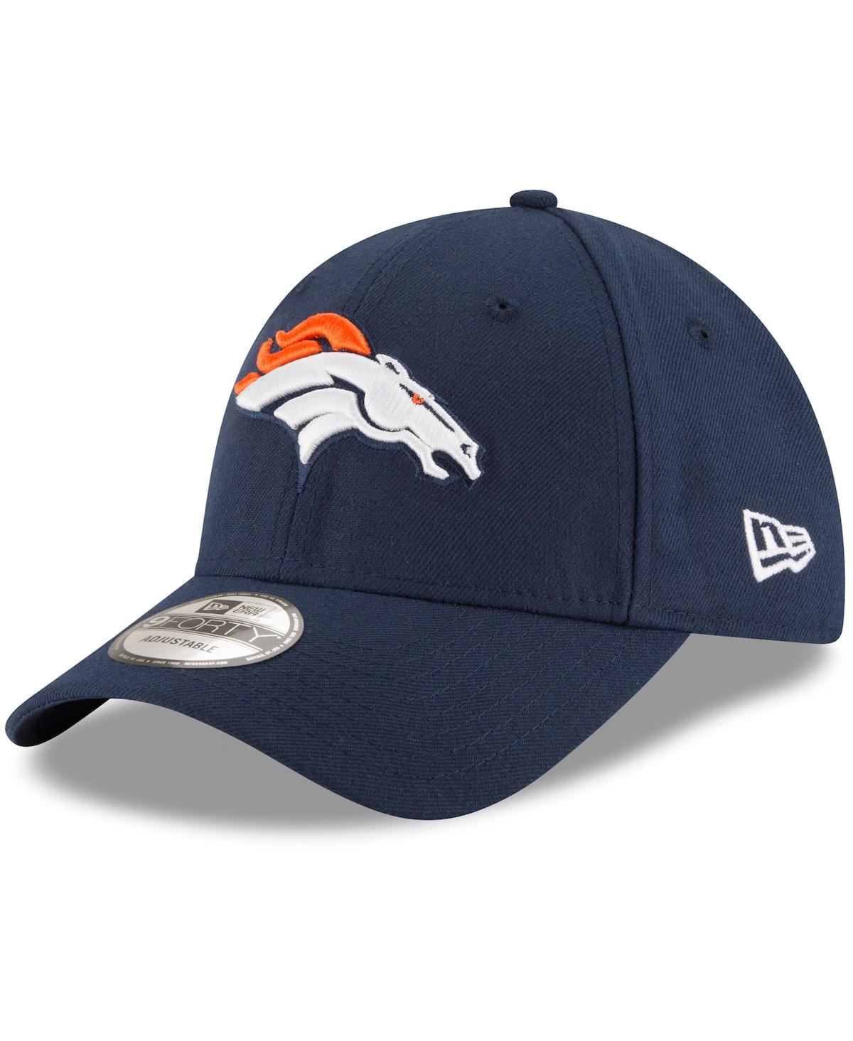 Shop New Era Men's  Navy Denver Broncos The League 9forty Adjustable Hat