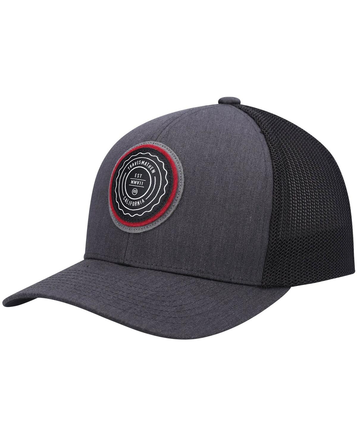 Travis Mathew Men's  Heathered Charcoal Patch Trucker Snapback Hat