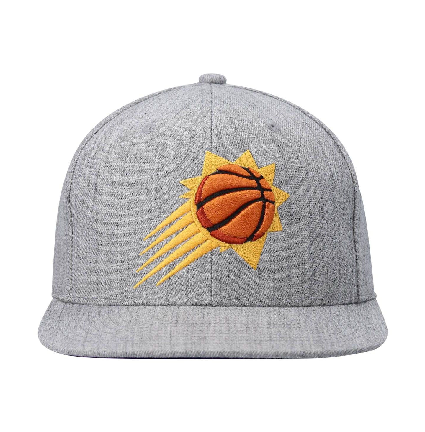 Мужская кепка Mitchell & Ness Heathered Gray Phoenix Suns 2.0 Snapback Hat — фото 3