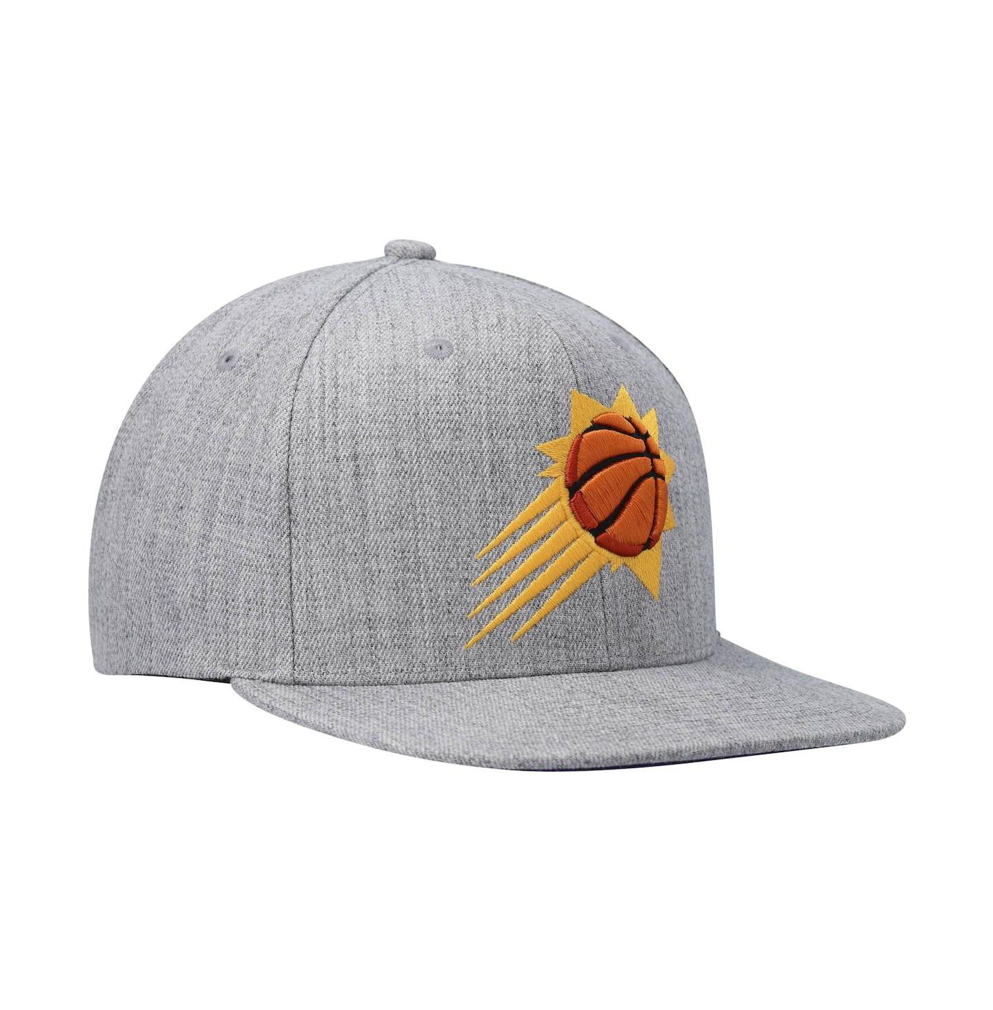 Мужская кепка Mitchell & Ness Heathered Gray Phoenix Suns 2.0 Snapback Hat — фото 4