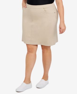 Plus Size Essentials Tech Stretch Pull On Skort with Elastic Wasitband