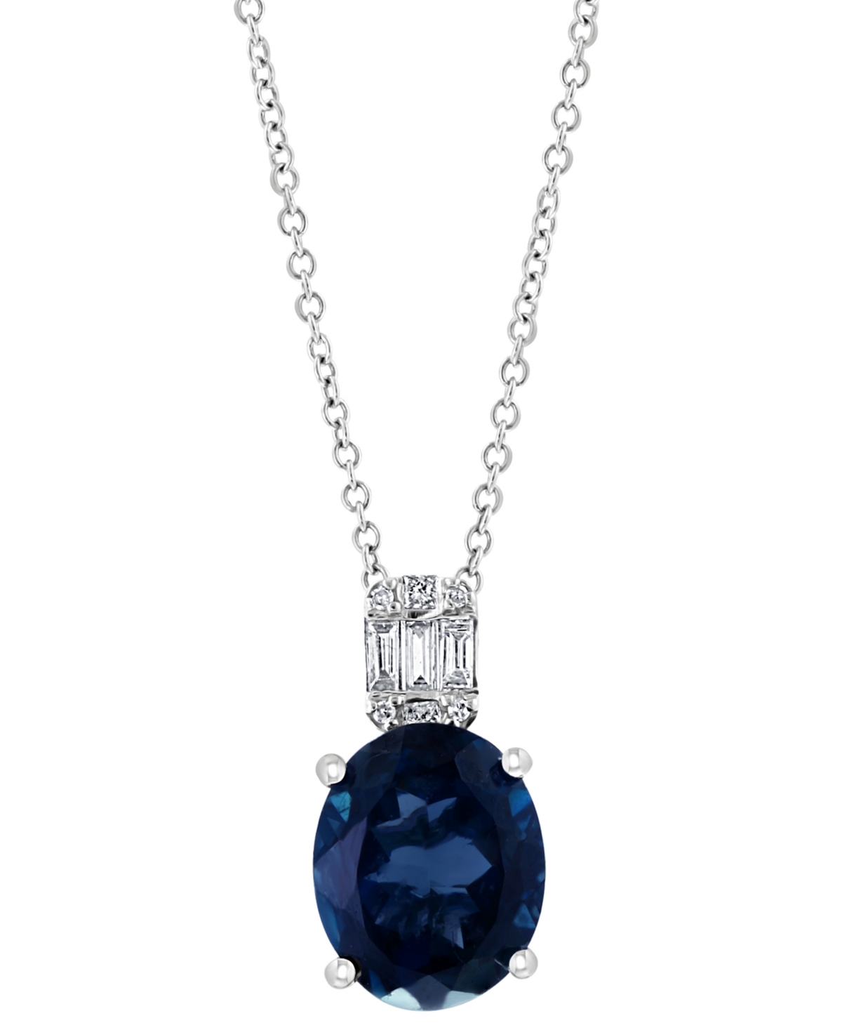 Effy Collection Effy London Blue Topaz (4-5/8 Ct. T.w.) & Diamond (1/6 Ct. T.w.) Oval 18