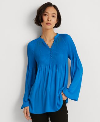 Lauren Ralph Lauren Pleated Georgette Blouse - Macy's