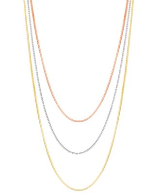 14k Gold Necklace Adjustable 16-20" Box Chain (5/8mm) (Also in White and Rose Gold)