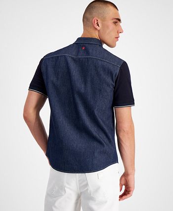 AX Armani Exchange Men's Patchwork Denim Jacket, Created for Macy's -  Macy's