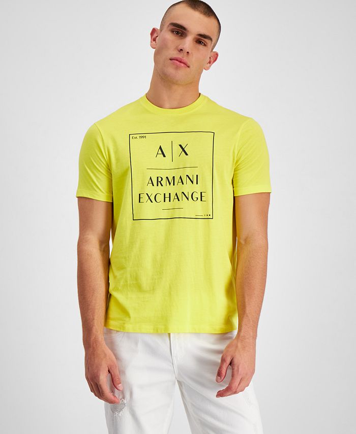 A|X Armani Exchange Men's Border Box Logo Graphic T-Shirt, created for  Macy's & Reviews - T-Shirts - Men - Macy's