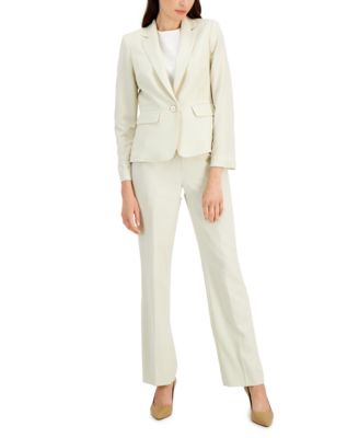 Le Suit - Women's One-Button Straight-Leg Pantsuit