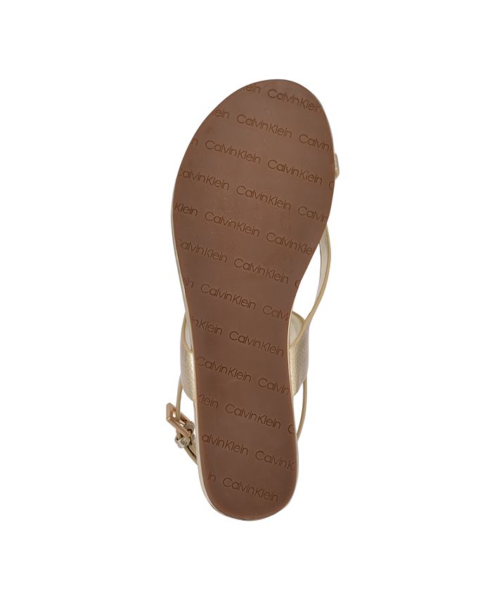 calvin klein women's sadra ankle strap flat sandals