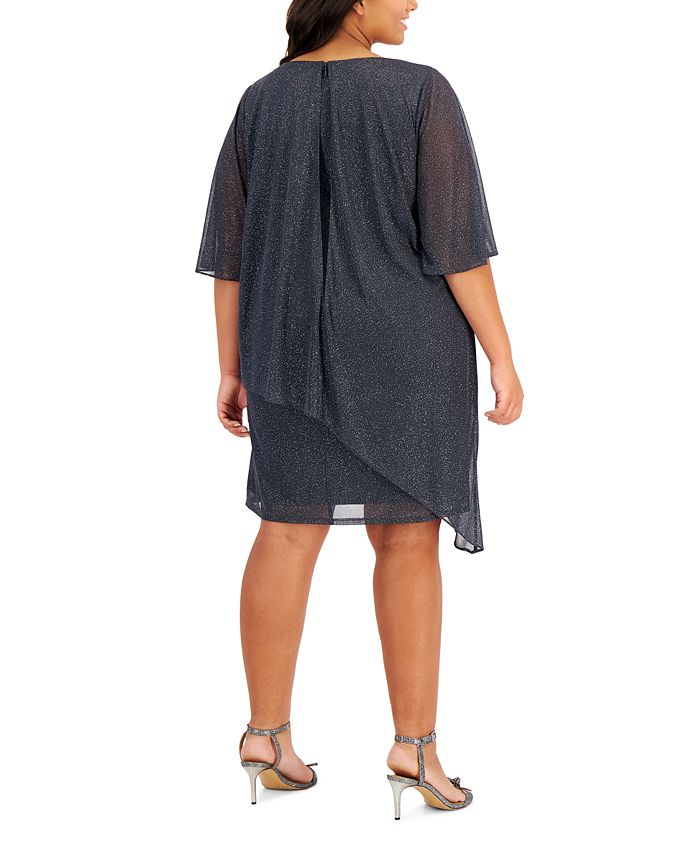 SL Fashions Plus Size Overlay Shimmer Dress - Macy's