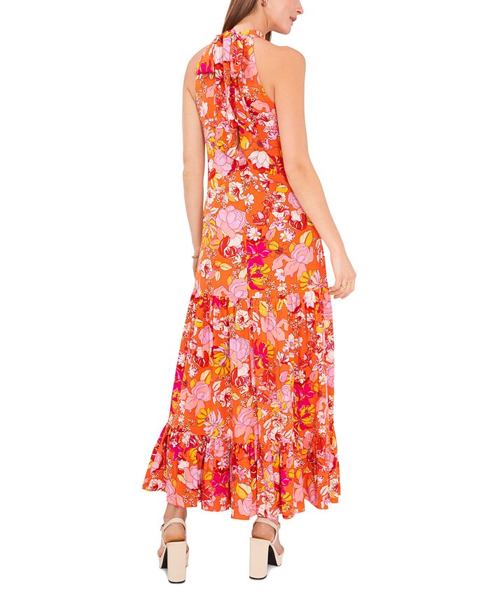 Vince Camuto Women's Challis Printed Halter Maxi Dress - Macy's