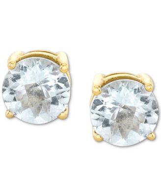 Macy's Aquamarine Stud Earrings (1-1/2 Ct. T.w.) In 14k Gold - Macy's