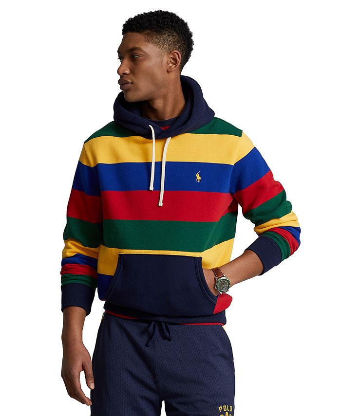 Polo Ralph Lauren Men's Big & Tall Logo Striped Fleece Hoodie - Macy's