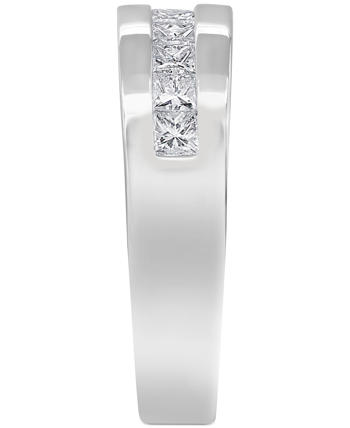 Men's Diamond Princess-Cut Band (1 ct. t.w.) in 10k White Gold - 10K White Gold