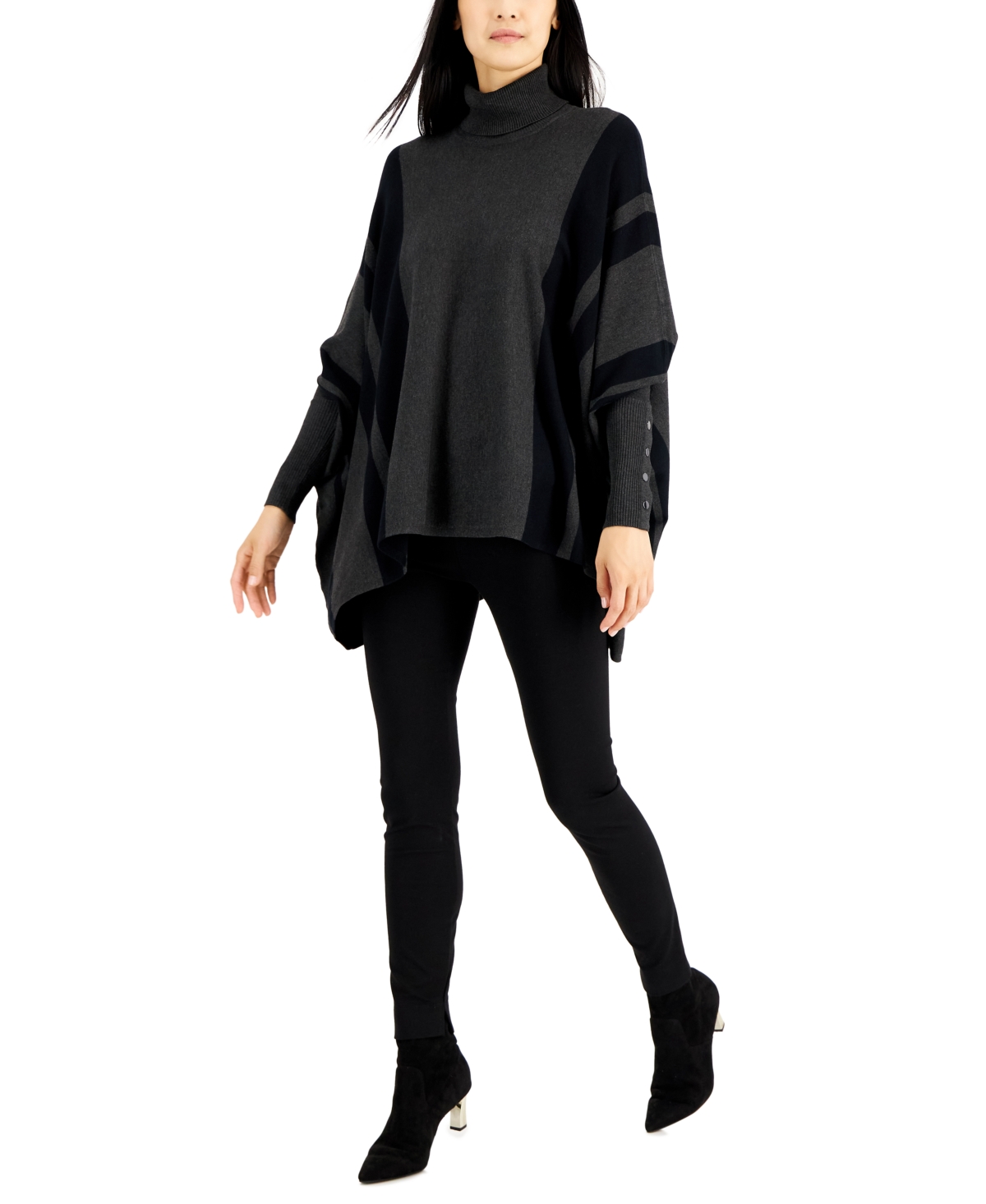 Alfani striped poncho sweater new arrivals