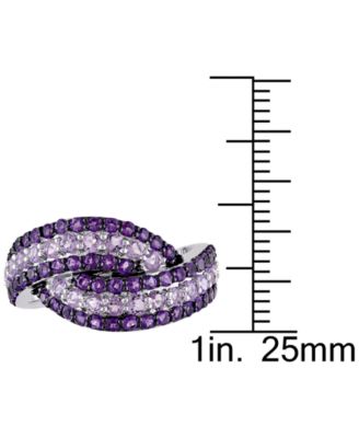Amethyst (4/5 ct. t.w.) & Rose De France (3/4 ct. t.w.) Swirl Ring in Sterling Silver (Also available in Garnet, Pink Sapphire & Blue Topaz)