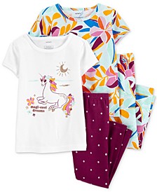 Toddler Girls 4-Pc. Snug Fit Graphic-Print Pajama Set 