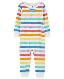 Baby Neutral 1-Piece Rainbow Striped Snug Fit Footless Pajamas