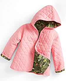 Baby Girls Reversible Hooded Jacket, Created for Macy's 