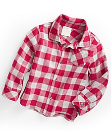 Baby Boys Heather Buffalo Check Flannel Shirt, Created for Macy's