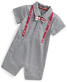 Baby Boys Holly Plaid Suspenders Sunsuit, Created for Macy's 