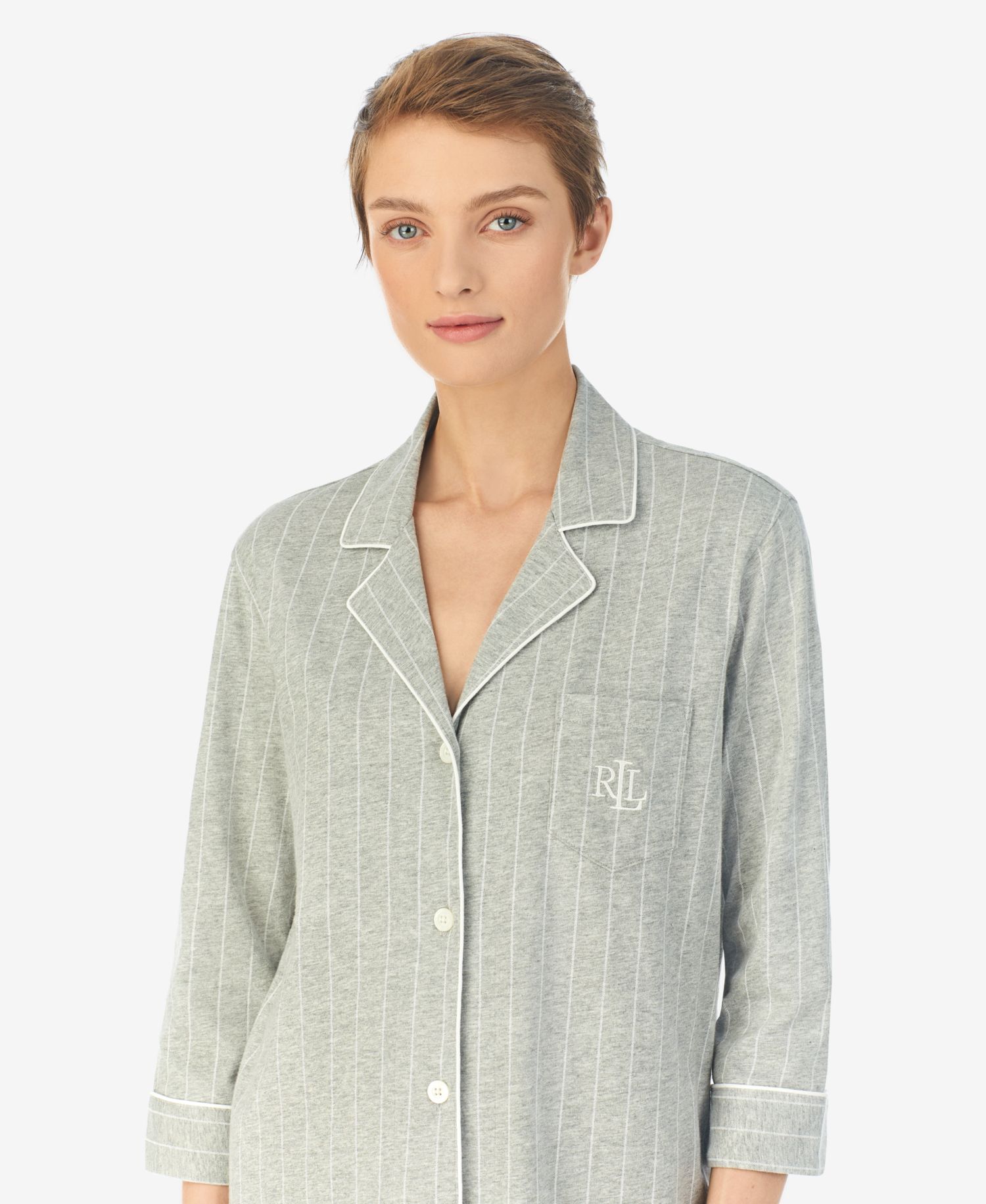 Plus Size Button-Front Top and Pants Pajama Set