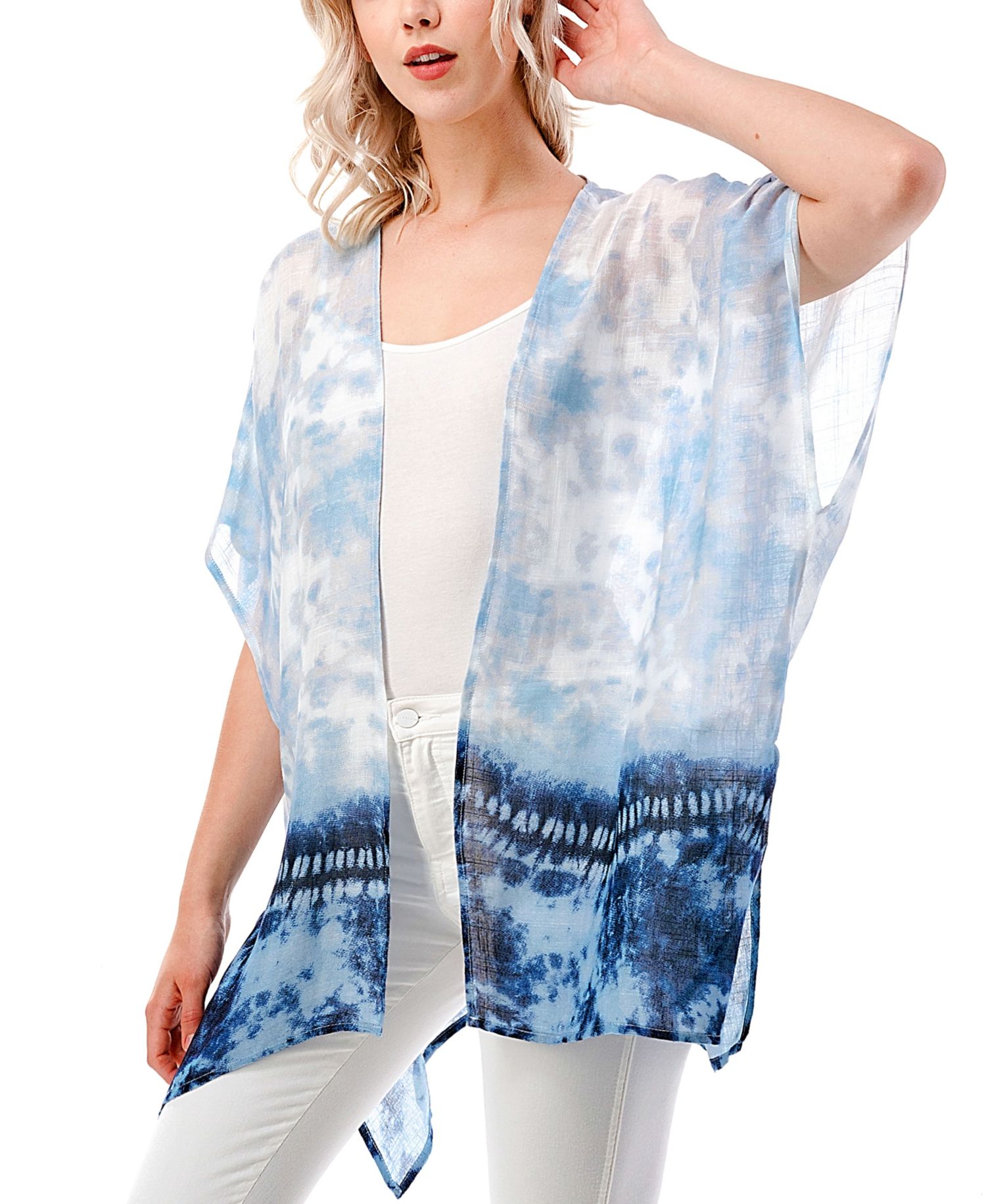 Women's Lightweight Ombre Tie Dye Kimono Wrap