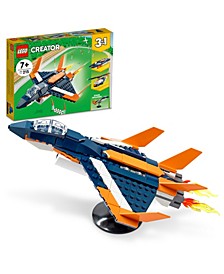 Creator 3 in 1 Supersonic-Jet Building Kit, Featuring a Jet Plane, Helicopter and a Speed Boat Toy, 215 Pieces