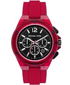 Men's Lennox Chronograph Red Translucent Nylon and Silicone Band Watch 45mm