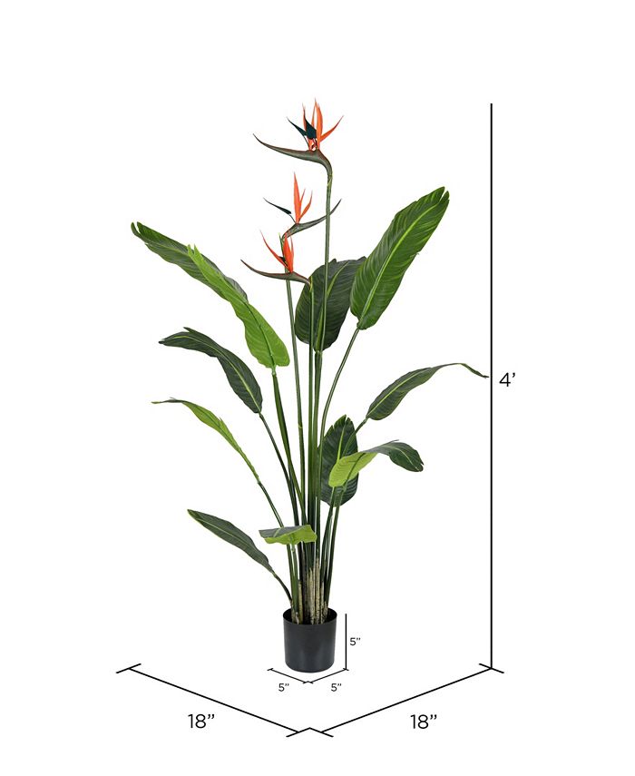 Vickerman 4' Artificial Potted Bird of Paradise Palm Tree Macy's
