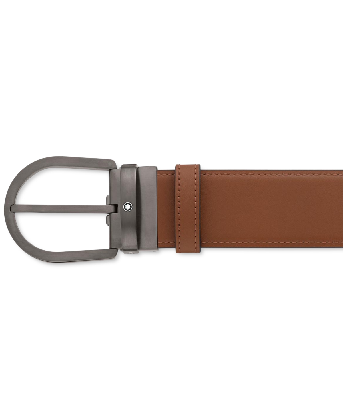 Shop Montblanc Horseshoe Reversible Leather Belt In Black,brown