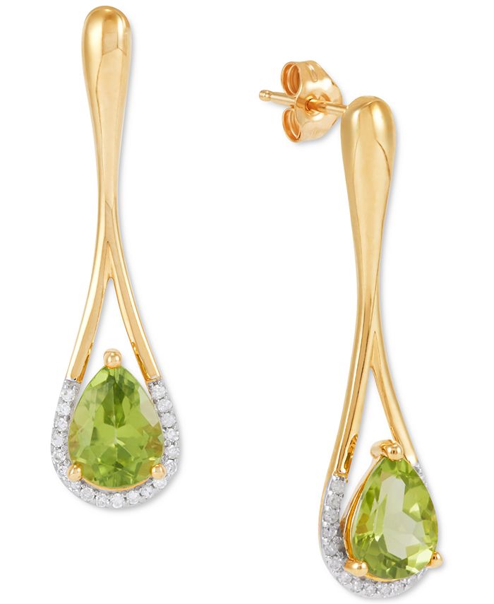 Macy s Peridot 2 1 5 ct. t.w. Diamond 1 10 ct. t.w. Drop