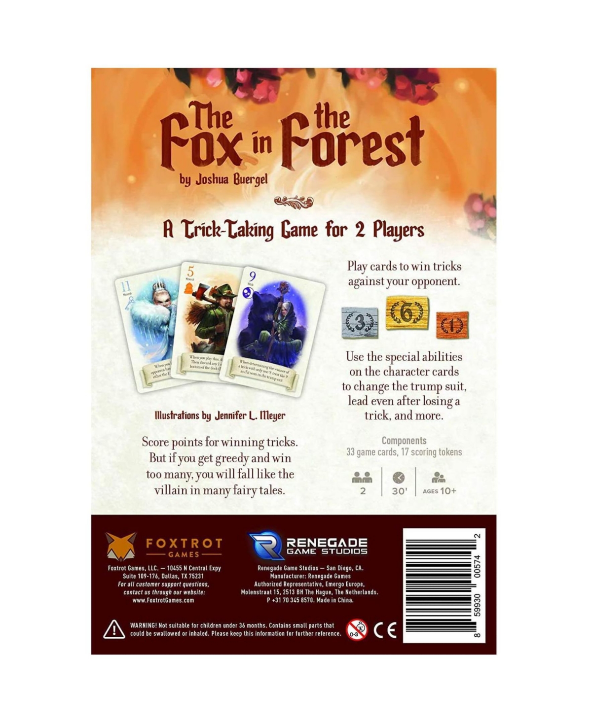 Renegade Game Studios Fox In The Forest Game Set, 53 Pieces In Multi