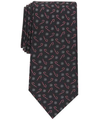 Club Room - Men's Snowflake Candy Cane Tie