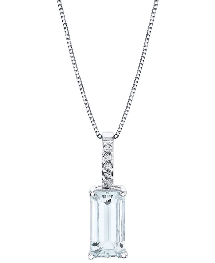 Macy s Aquamarine 2 5 8 ct. t.w. Diamond 1 20 ct. t.w. 18