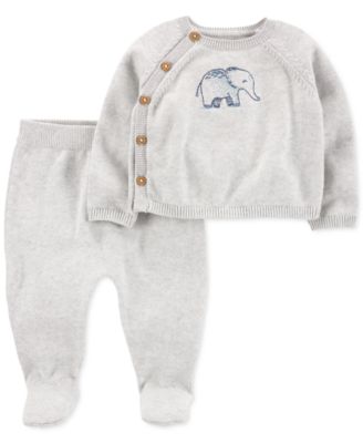 Carter's - Baby 2-Pc. Elephant Sweater & Footed Pants Set