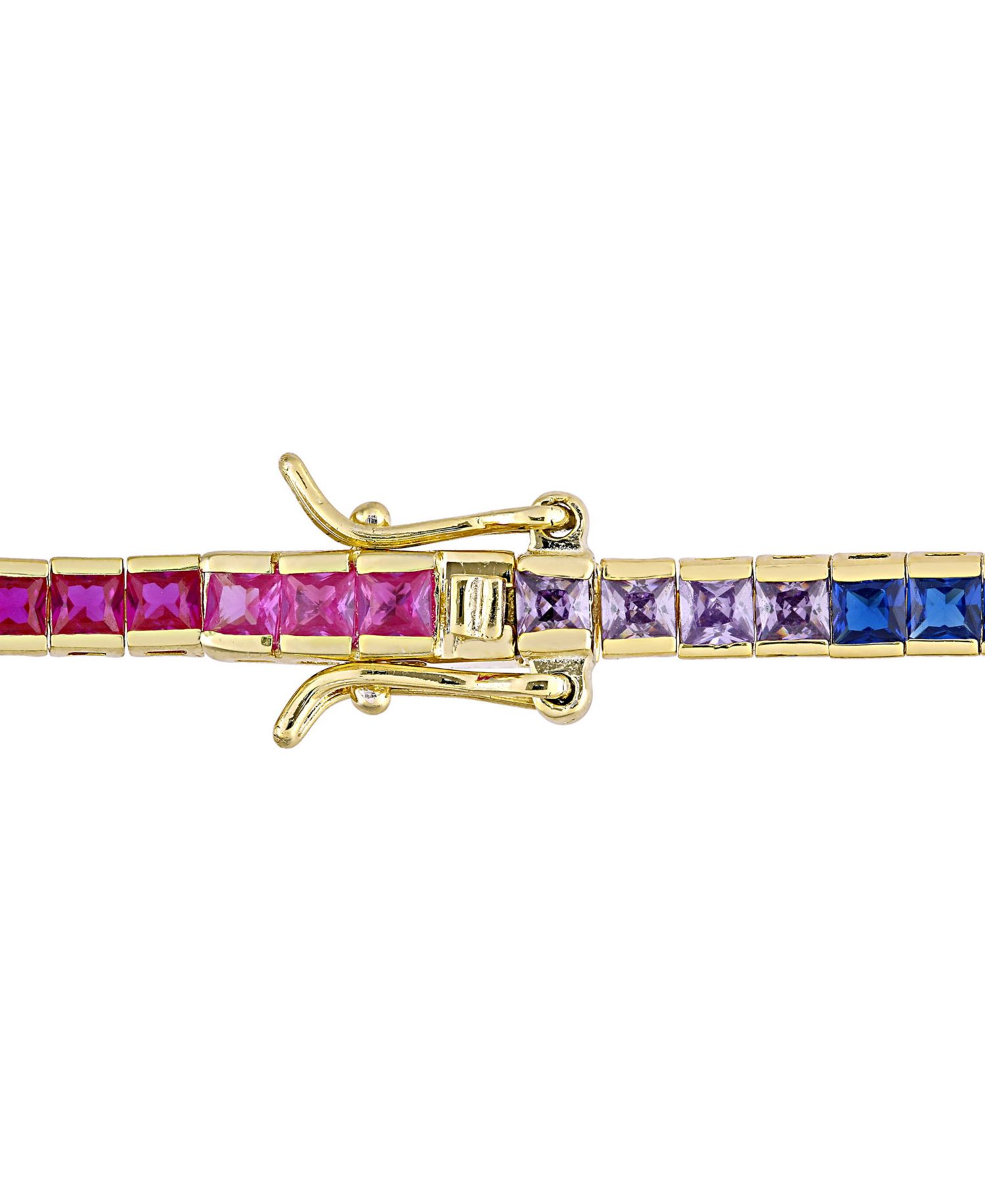 Rainbow Cubic Zirconia Bracelet in Yellow-Plated Sterling Silver