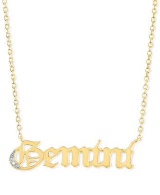 Macy's - Diamond Accent Zodiac Name 18" Pendant Necklace