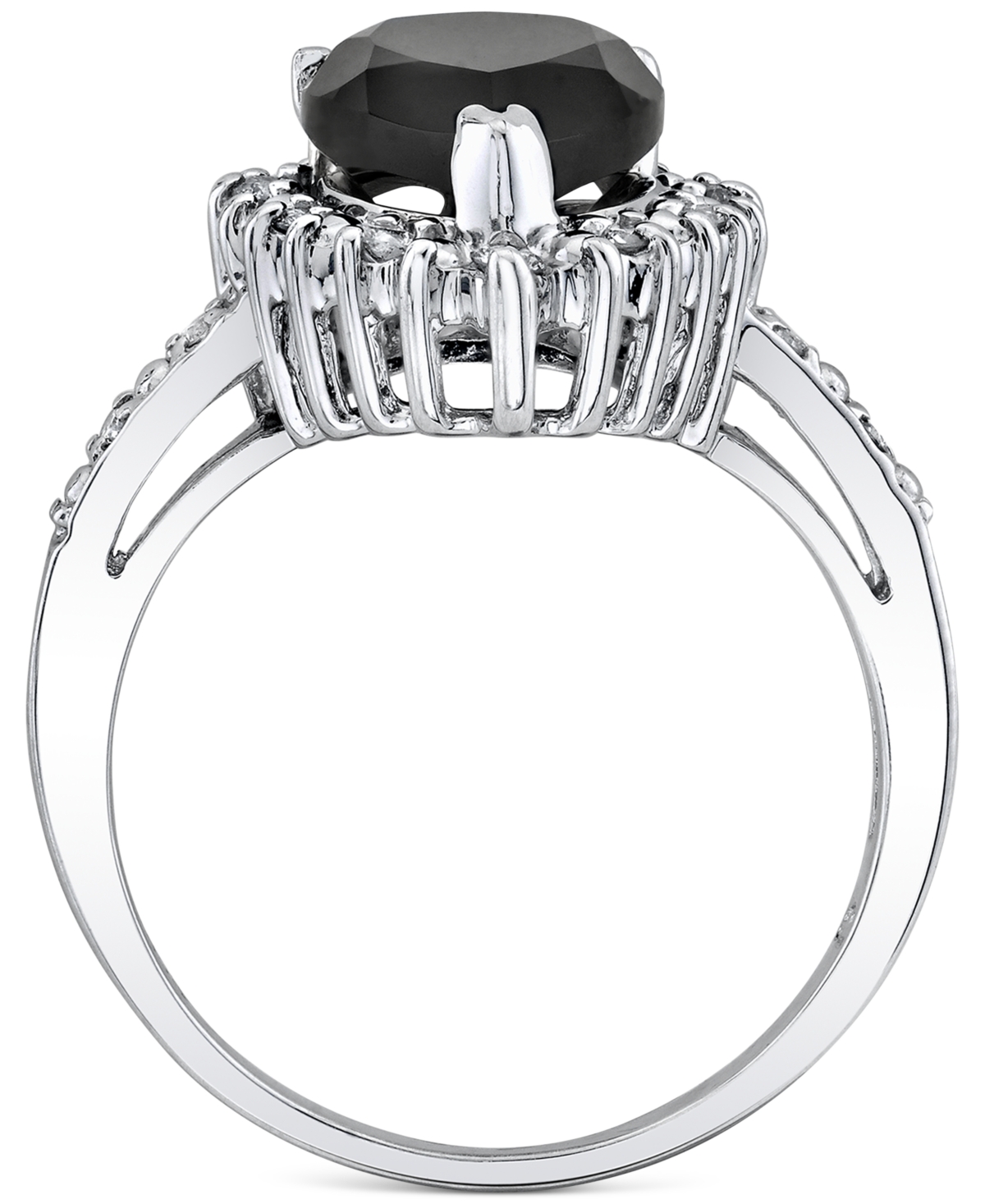 Onyx & Diamond (1/4 ct. t.w.) Halo Ring in Sterling Silver