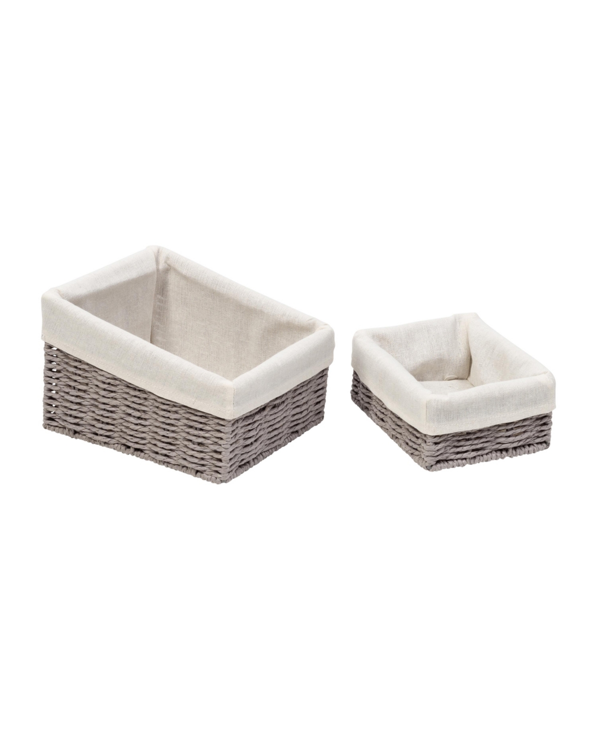 Shop Honey Can Do Twisted Paper Rope Woven Bathroom Storage Basket Set, 7 Piece In Gray