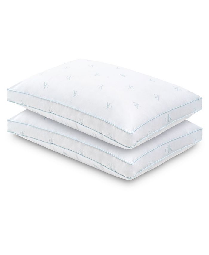 Calvin Klein Monogram Logo Extra Firm Support 2Pack Pillows, Standard