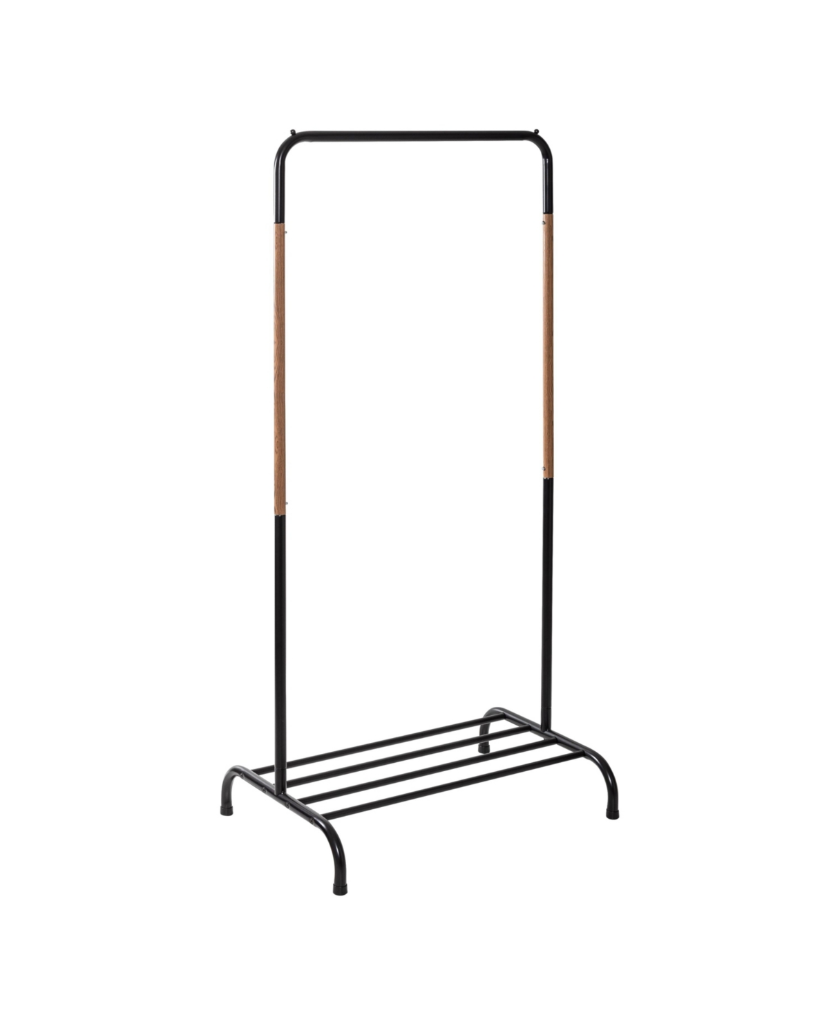 Honey Can Do Shoe Shelf And Hanging Bar For Clothes With Single Garment Rack In Black
