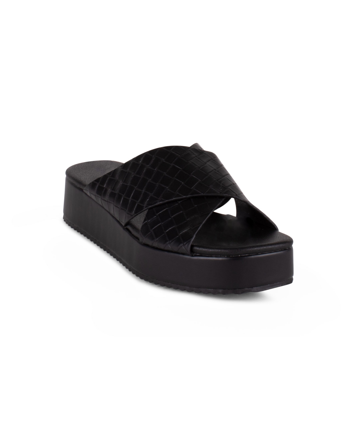 Gloria Vanderbilt Women's Rue Platform Slide Sandals In Black