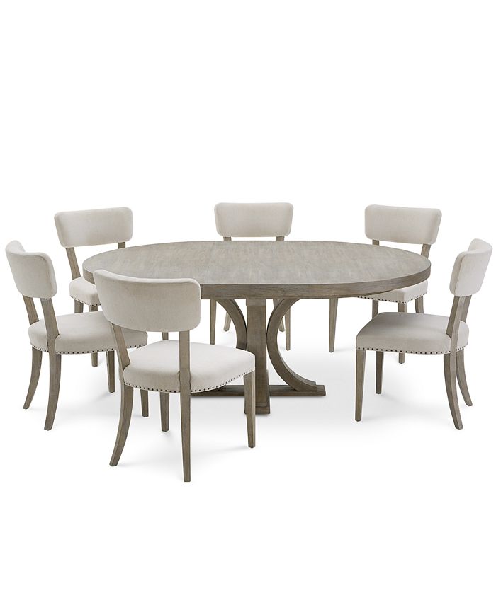 Bernhardt Albion 7pc. Dining Set (Round Table and 6 Side Chairs) Macy's