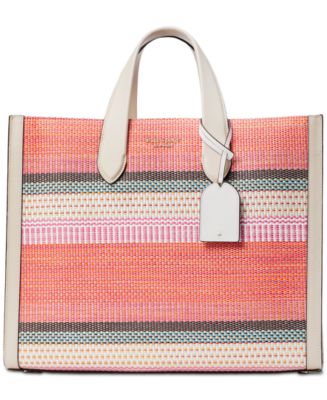 kate spade new york Manhattan Woven Striped Fabric Small Tote - Macy's