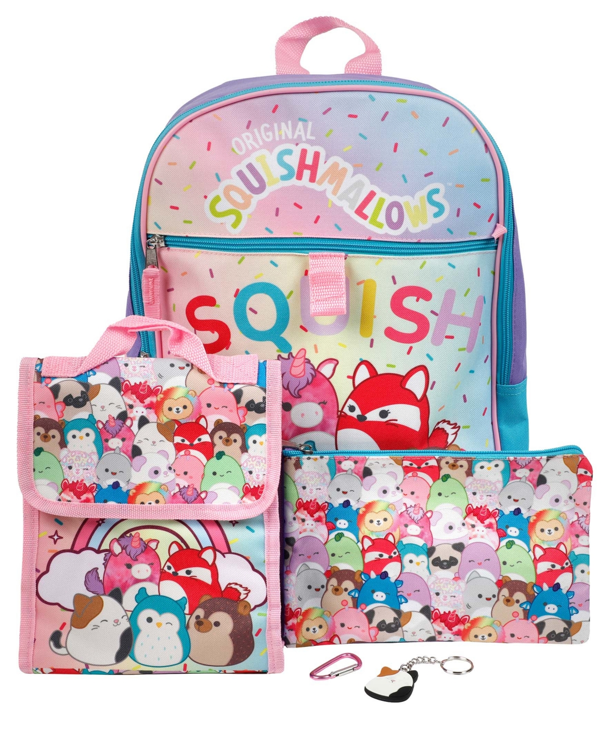 Bioworld Squishmallows Backpack, 5 Piece Set In Pink ModeSens